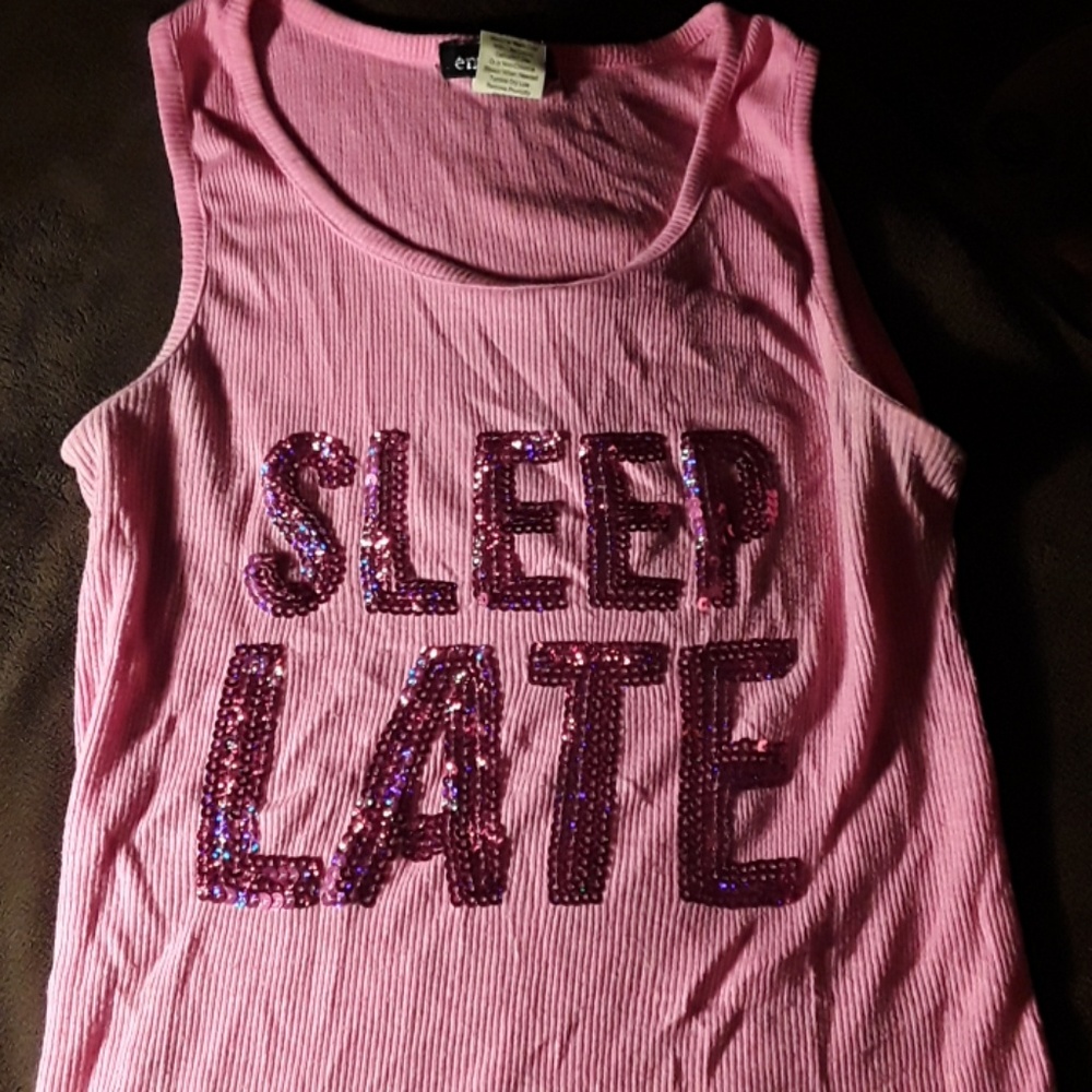 Pink sleeveless pajama shirt